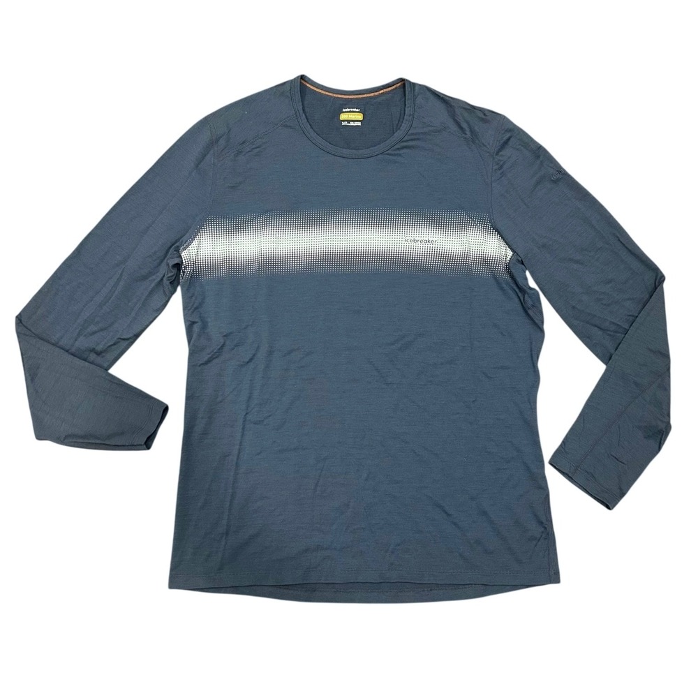 Icebreaker 200 Merino Long Sleeve Base Layer‎ Shirt Men's XL Blue Outdoor Hiking